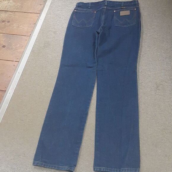 Wrangler 936PWD Mens Straight Fit Jeans Size 36x34 . Dark Indigo Blue (#3) - Picture 4 of 6